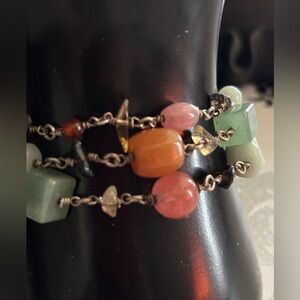 Vintage multi color jade 
 bracelet never worn
Length 5.5”